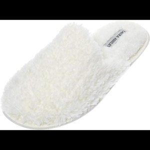 Womens Plush Faux  Fur One Band Memory Foam Slippers Warm Fluffy Open Toe Slides